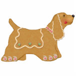 Gingerbread Dog Ornament Photo Sculpture Decoration<br><div class="desc">Delightful Spaniel gingerbread dog has wavy icing and candy accents. A unique and adorable holiday ornament for your Christmas tree or home</div>