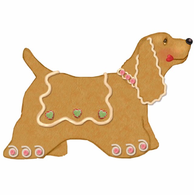 Gingerbread Dog Ornament Photo Sculpture Decoration (Front)