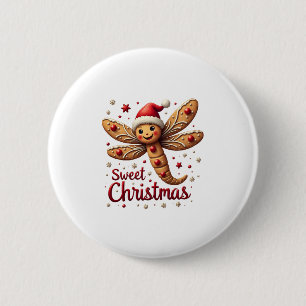 Gingerbread Dragonfly 6 Cm Round Badge