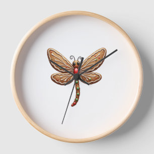 Gingerbread Dragonfly Clock