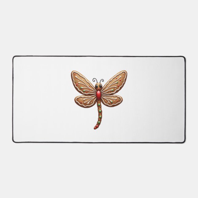 Gingerbread Dragonfly Desk Mat (Front)