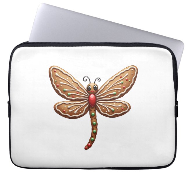 Gingerbread Dragonfly Laptop Sleeve (Front)