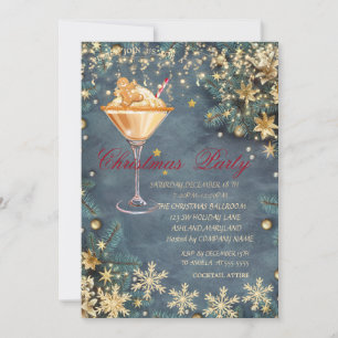 Gingerbread Drink Branches,Confetti Christmas Invitation