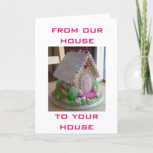 GINGERBREAD EASTER HOUSE GREETINGS FROM US HOLIDAY CARD