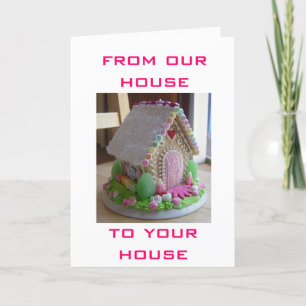 GINGERBREAD EASTER HOUSE GREETINGS FROM US HOLIDAY CARD
