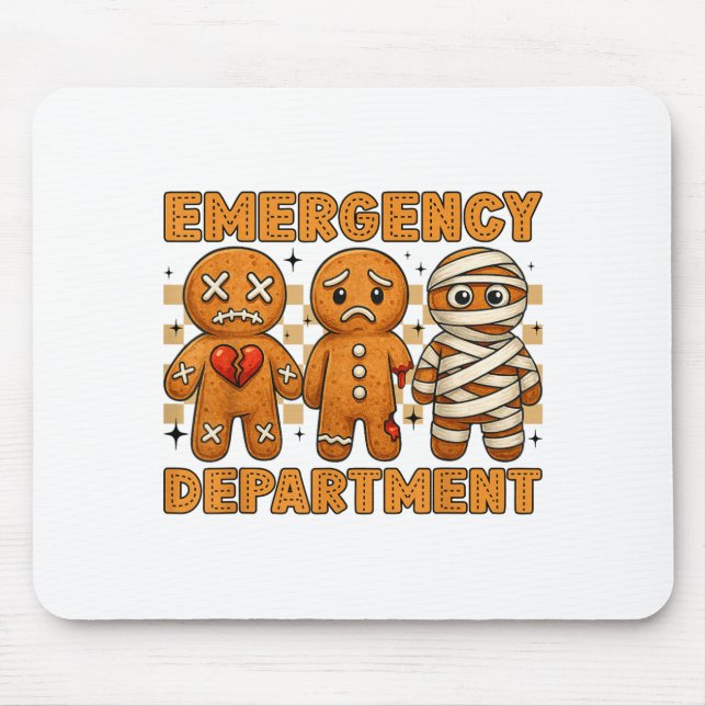 Gingerbread Emergency Department Christmas Nurse D Mouse Mat (Front)