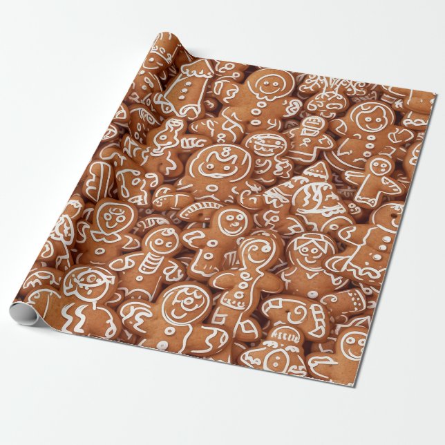 Gingerbread Extravaganza Wrapping Paper (Unrolled)