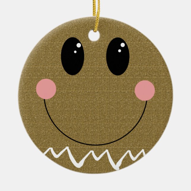 Gingerbread Face Personalised Ornament (Front)