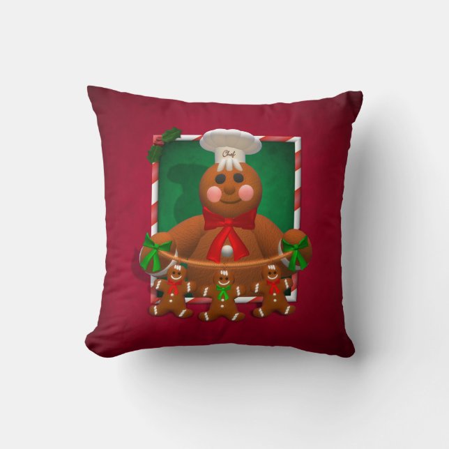 Gingerbread Family: Funny Baker Cushion (Front)