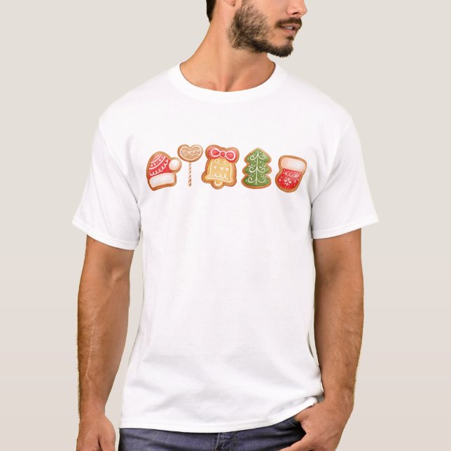 Gingerbread Festive Cool Trendy Christmas T-Shirt (Front)