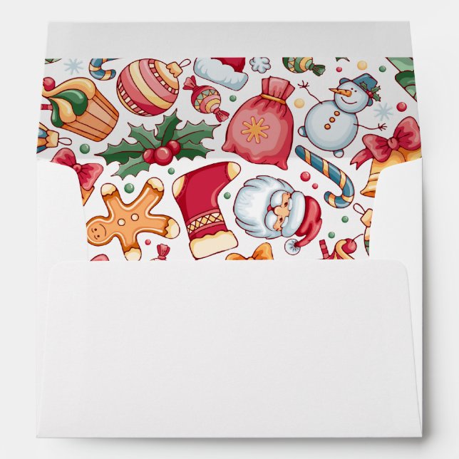 Gingerbread Festive Holiday Christmas  Envelope (Back (Bottom))