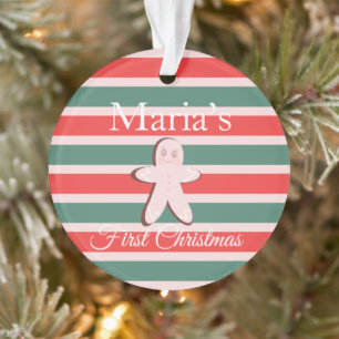 Gingerbread First Christmas Merry Christmas Ornament