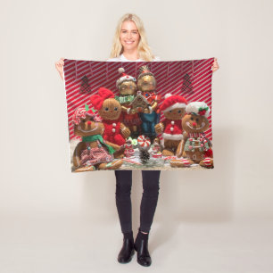 Gingerbread fleece blanket 