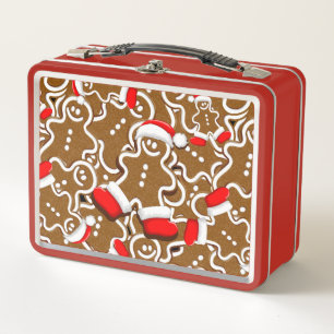 gingerbread, food, baking, bakery, pastries, cooki metal lunch box