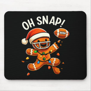 Gingerbread Football Oh Snap Christmas Lights Desi Mouse Mat