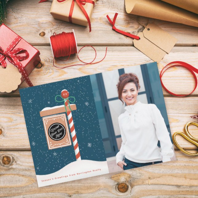 Gingerbread For Sale Sign Realtor Photo Holiday Card (Creator Uploaded)