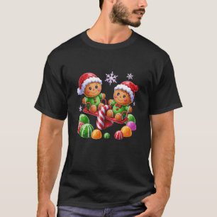 Gingerbread Friends Seesaw Christmas Fun T-Shirt