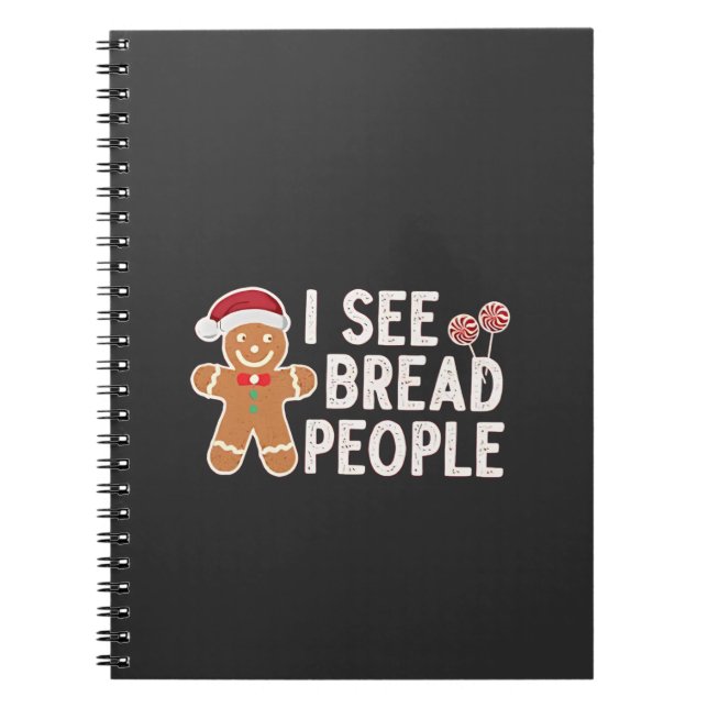  Gingerbread Funny Christmas baking holiday  Notebook (Front)