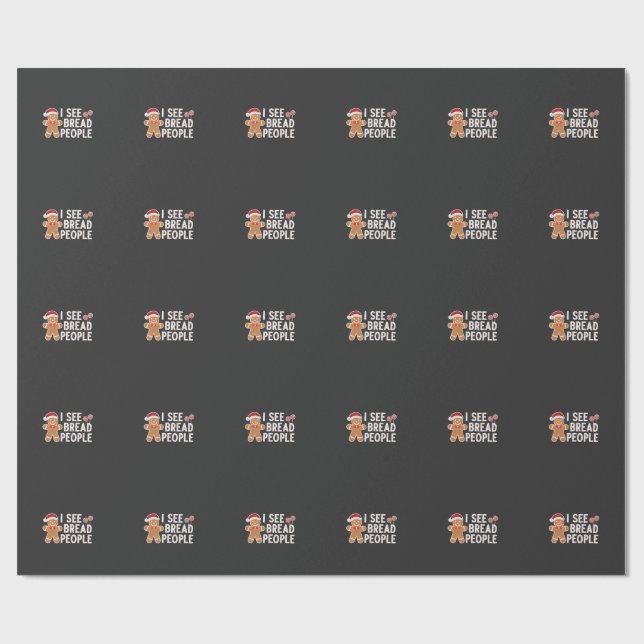  Gingerbread Funny Christmas baking holiday  Wrapping Paper (Flat)