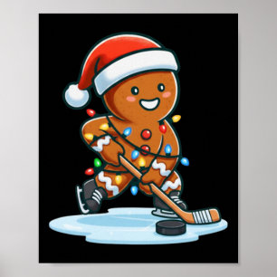 Gingerbread Funny Hockey Player Cookie Lover  Poster