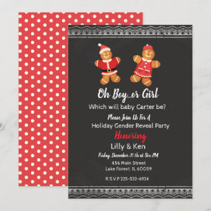 Gingerbread Gender Reveal Invitation