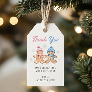 Gingerbread Gender Reveal Party Thank You Gift Tags