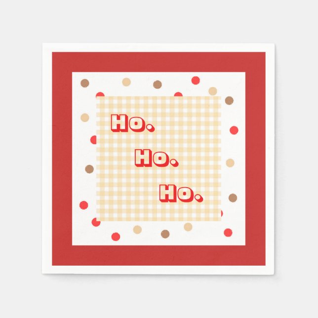 Gingerbread Gingham and Dots Napkins (Front)