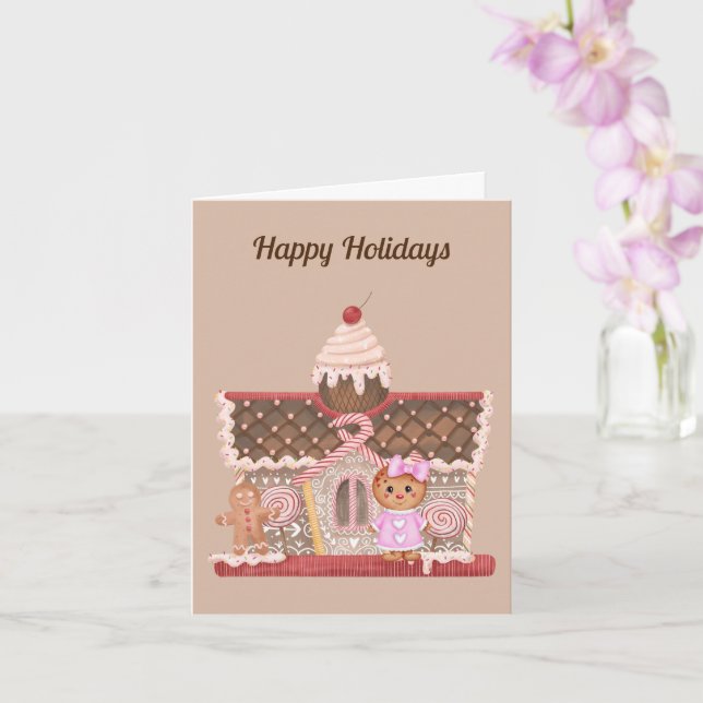 Gingerbread Girl and House Card (Orchid)