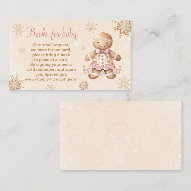 Gingerbread Girl Baby Shower Books For Baby Card (Front/Back)