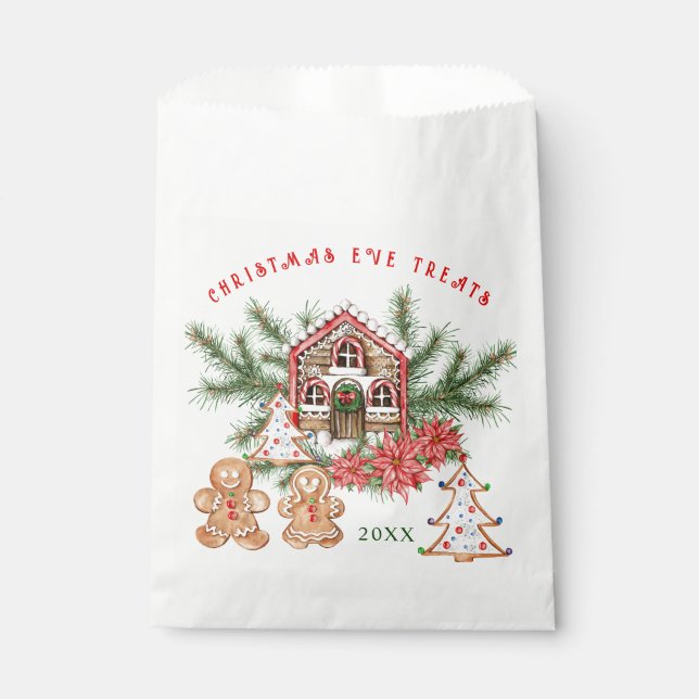 Gingerbread Girl Boy Candy Cane Christmas  Favour Bags (Front)