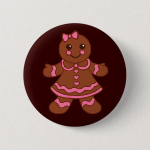 Gingerbread Girl Button