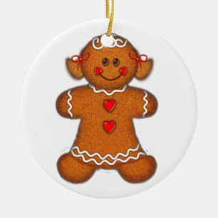 GINGERBREAD GIRL by SHARON SHARPE Ceramic Tree Decoration