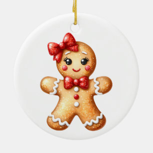 Gingerbread Girl Ceramic Tree Decoration