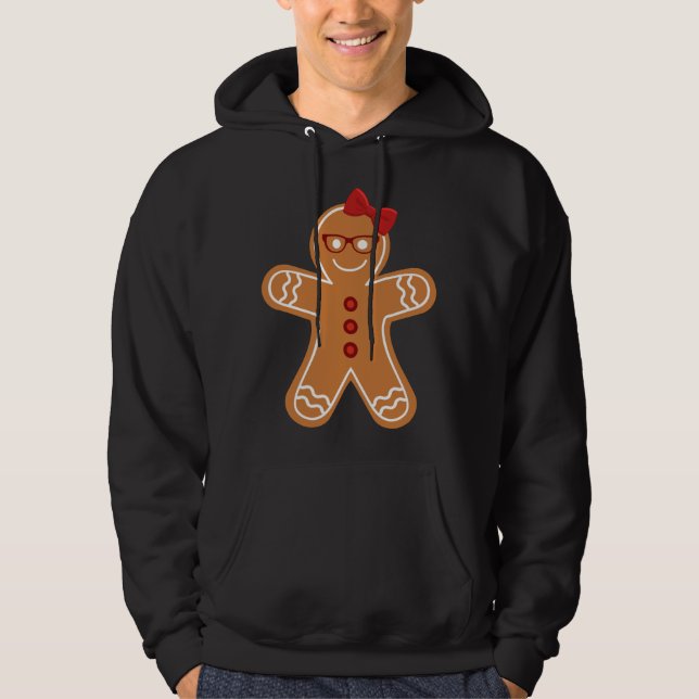 Gingerbread Girl Christmas Cookie Cute Teacher Ner Hoodie (Front)