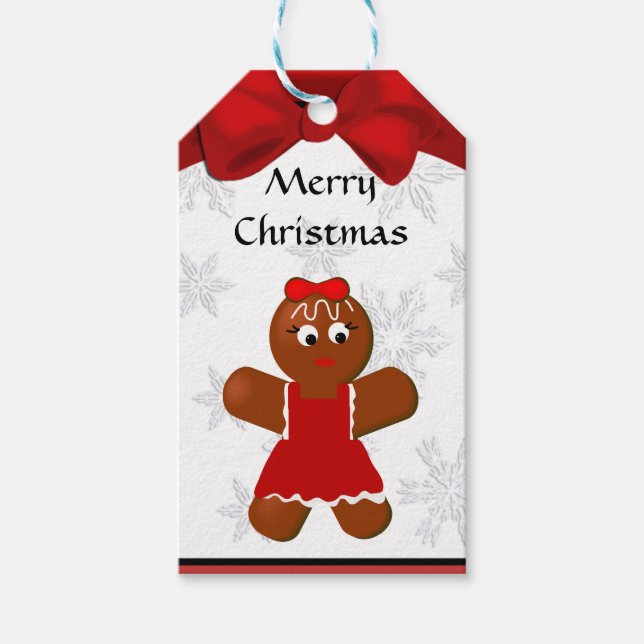 Gingerbread Girl Christmas Gift Tag (Front)