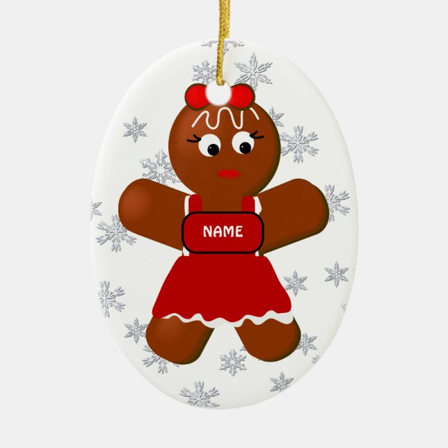 Gingerbread Girl Christmas Ornament (Front)