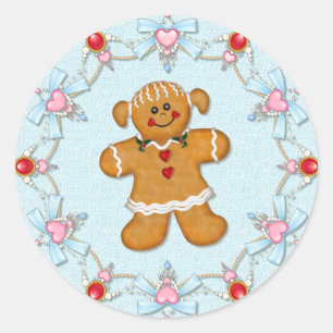 Gingerbread Girl Classic Round Sticker