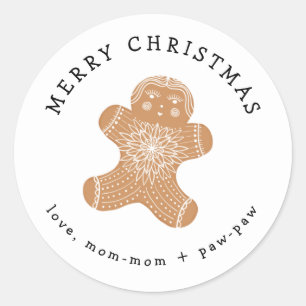 gingerbread girl cookie gift sticker