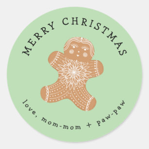 Gingerbread girl cookie gift sticker