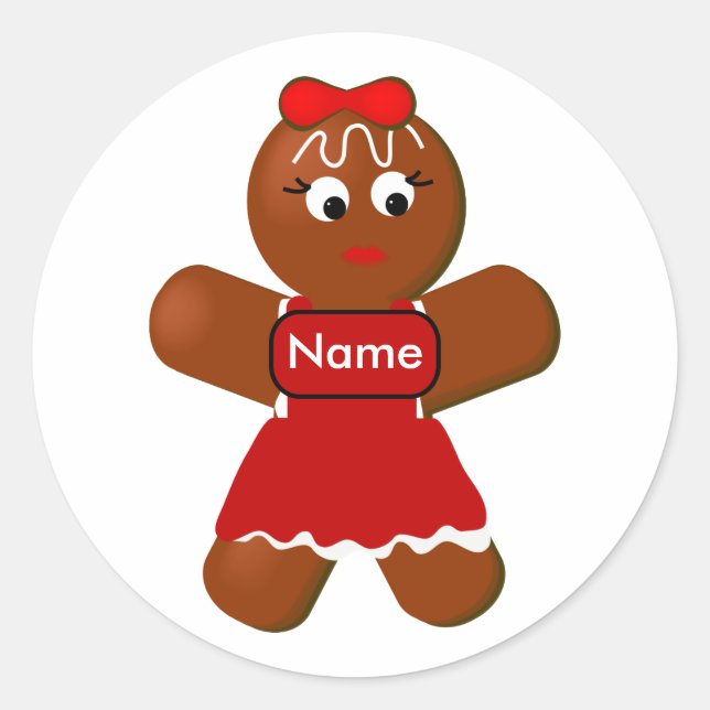 Gingerbread Girl Cookie Sticker (Front)