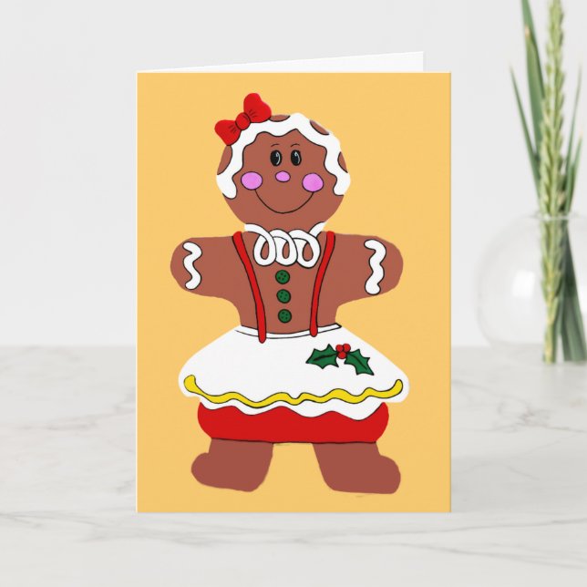 Gingerbread Girl Holiday Card (Front)