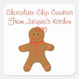 Gingerbread Girl Homemade Bakery Square Sticker