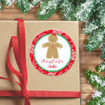 Gingerbread Girl Kids Gift Tag Christmas Sticker<br><div class="desc">This Christmas design features our cute little gingerbread girl accented with delicate snowflakes! Click the customise button for more flexibility in adding/modifying the text and/or graphics! Variations of this design as well as coordinating products are available in our shop, zazzle.com/store/doodlelulu. Contact us if you need this design applied to a...</div>