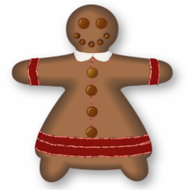 Gingerbread Girl Photo Sculpture Decoration (Front)