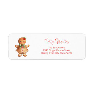 Gingerbread Girl Return Address Label