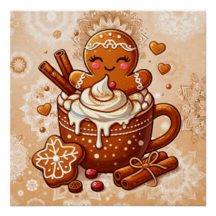 Gingerbread Girl’s Hot Cocoa Hot Tub Retreat Poster