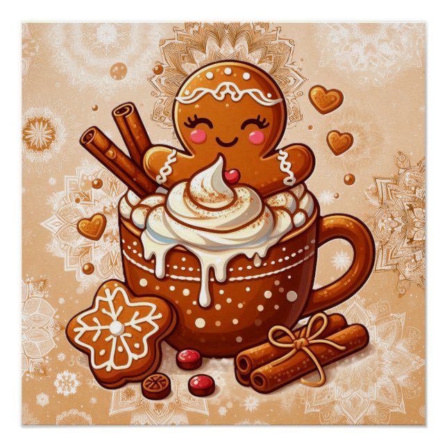Gingerbread Girl’s Hot Cocoa Hot Tub Retreat Poster (Front)