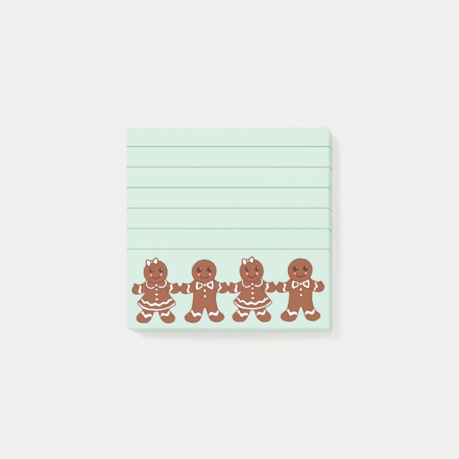 Gingerbread Girls Boys Post It Notes (Front)