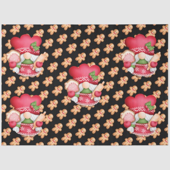 Gingerbread Gnome Customise Colour Tissue Paper (Front)