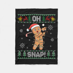 Gingerbread Golf Christmas Cookie Oh Snap Santa Ug Fleece Blanket